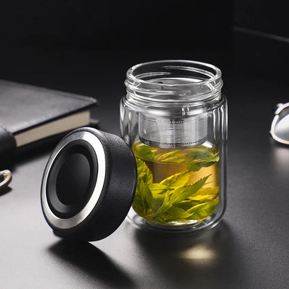 Glass Water Bottle with Tea Infuser